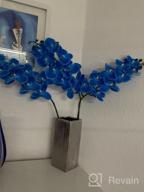 img 1 attached to SHACOS Artificial Orchid Stems Set Of 3 PU Real Touch Orchid Big Blooms Fake Phalaenopsis Flower Home Wedding Decoration (3 PCS, Blue) review by Marc Burke