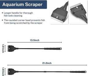 img 1 attached to 🐠 21" Handheld Fish Tank Scraper Cleaner for Glass Aquariums - Razor-Sharp Cleaning Tool with 5 Stainless Steel Blades for Fish, Reef, and Plant Glass Tanks