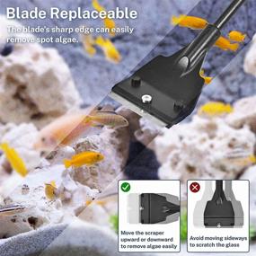 img 3 attached to 🐠 21" Handheld Fish Tank Scraper Cleaner for Glass Aquariums - Razor-Sharp Cleaning Tool with 5 Stainless Steel Blades for Fish, Reef, and Plant Glass Tanks