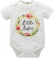 big sister shirt - molyhua letter flower print short sleeve outfits white логотип