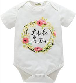 img 4 attached to Big Sister Shirt - MOLYHUA Letter Flower Print Short Sleeve Outfits White