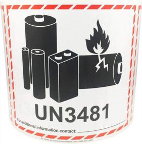 img 3 attached to UN3481 Caution Lithium Battery Labels 4.5 X 5 Inch 500 Adhesive Stickers