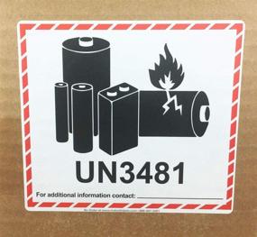 img 1 attached to UN3481 Caution Lithium Battery Labels 4.5 X 5 Inch 500 Adhesive Stickers