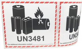 img 2 attached to UN3481 Caution Lithium Battery Labels 4.5 X 5 Inch 500 Adhesive Stickers