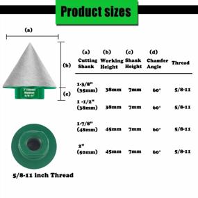 img 3 attached to Mgtgbao 38Mm Green Diamond Beveling Chamfer Bit, 1-1/2" Diamond Countersink Drill Bits With 5/8-11 Inch Thread For Enlarging, Polishing And Bevelling Granite Marble Tiles Size Of 0 To 1-1/2" Inch