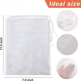 img 3 attached to 2 Pack Nut Milk Bag,Food Grade Nylon Nut Bag Strainer,7.9 X 11.8 Inch Cheese Cloth Bag For Straining Fruit Juice,Nut Milk,Doufu,Almond,Coffee,Yogurt And Soup (Nylon, 7.9X11.8) …