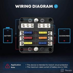 img 1 attached to Kohree 6 Way 12V Blade Fuse Block 12 Volt Waterproof Fuse Box Holder with LED Indicator - Ideal for 12V/24V Automotive Truck Boat Marine RV Van Vehicle, features Negative Bus and 6 Circuits