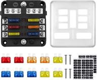 kohree 6 way 12v blade fuse block 12 volt waterproof fuse box holder with led indicator - ideal for 12v/24v automotive truck boat marine rv van vehicle, features negative bus and 6 circuits logo