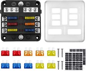 img 4 attached to Kohree 6 Way 12V Blade Fuse Block 12 Volt Waterproof Fuse Box Holder with LED Indicator - Ideal for 12V/24V Automotive Truck Boat Marine RV Van Vehicle, features Negative Bus and 6 Circuits