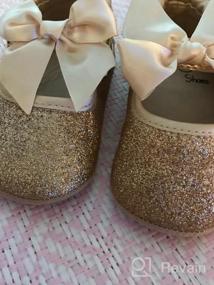 img 8 attached to 👶 Lidiano Baby Girls Bowknot Sequins Bling Anti-Slip Mary Jane Flat Crib Shoes + Headband Combo