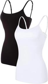img 4 attached to Comfortable And Supportive Women'S Camisole With Shelf Bra - Perfect For Everyday Wear!