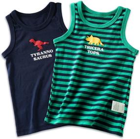 img 4 attached to 🦖 Evercute Sleeveless Boys' Cotton Dinosaur Clothing and Tops: Tees, Shirts