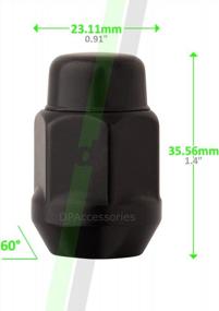 img 2 attached to DPAccessories Black Lug Nuts - Closed End Bulge Acorn Style - 7/16-20 Thread Size - Cone Seat - 13/16" Hex - LCB3C1HE2BK04016 (Set Of 16)