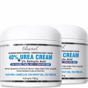 img 4 attached to Intensive Callus Remover Cream - Urea 40% & Salicylic Acid 2-Pack For Dry Cracked Feet, Hands, Heels, & More - Moisturizes & Exfoliates For Soft, Smooth Skin