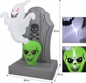 img 2 attached to 5FT Halloween Inflatable Ghosts & Tombstones With LED Lights - Perfect For Yard Patio Lawn Decorations!