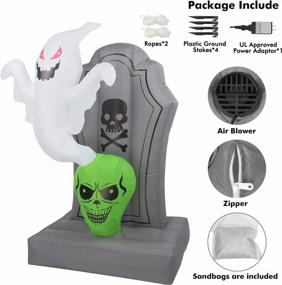 img 1 attached to 5FT Halloween Inflatable Ghosts & Tombstones With LED Lights - Perfect For Yard Patio Lawn Decorations!