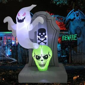 img 3 attached to 5FT Halloween Inflatable Ghosts & Tombstones With LED Lights - Perfect For Yard Patio Lawn Decorations!