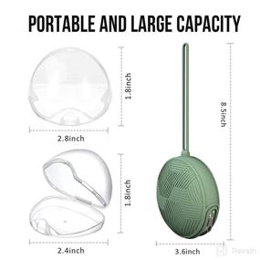 img 3 attached to 🍼 Smlpuame 4 Pack Pacifier Holder Case Set with Silicone Cover, Portable Pouch Bags for Diaper Bags and Baby Carriage, Transparent Storage Box Included, Easy to Clean - Green+Black