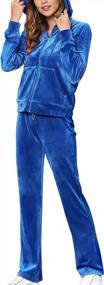 img 4 attached to Women'S 2-Piece Sports Outfit Set: Long Sleeve Hoodie Sweatshirt And Tracksuit Pants For Workout & Exercise.