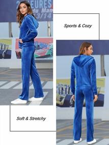 img 3 attached to Women'S 2-Piece Sports Outfit Set: Long Sleeve Hoodie Sweatshirt And Tracksuit Pants For Workout & Exercise.