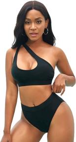 img 4 attached to NAFLEAP Shoulder Waisted Swimsuit Bathing Women's Clothing via Swimsuits & Cover Ups