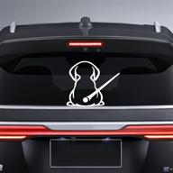 dreothy dog decal - waterproof vinyl cartoon dog moving tail stickers for car rear wipers & windshield window decoration in reflective white логотип