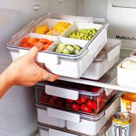 организуйте свои закуски и овощи с помощью разделенного лотка minesign 3pack + крышка - контейнеры-органайзеры для холодильника для приготовления еды, фруктов, овощей и мяса для обеда! логотип