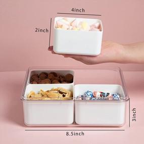 img 3 attached to Organize Your Snacks & Veggies With MineSign 3Pack Divided Tray + Lid - Refrigerator Organizer Bins For Meal Prep, Fruits, Vegetables & Lunch Meat!