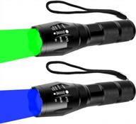 комплект однорежимных охотничьих фонарей: фонари зеленого и синего света логотип