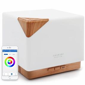 img 4 attached to ASAKUKI Smart WiFi Essential Oil Aromatherapy Diffuser With Alexa And Google Home Voice Control, 700Ml Ultrasonic Humidifier - 7 LED Colors & Create Schedules