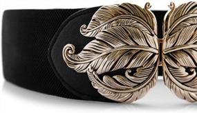 img 1 attached to Add A Vintage Touch To Your Outfit With VOCHIC Women'S Wide Waist Belt Featuring Metal Leaf Buckle