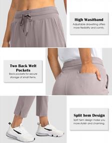 img 1 attached to Women'S Golf Pants 4 Pockets 7/8 Stretch High Waisted Sweatpants Travel Athletic Work Pants For Women Soothfeel