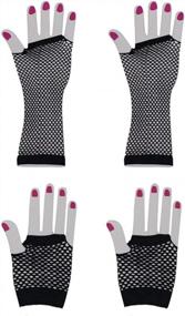 img 1 attached to 13 Styles 80S Fishnet Gloves For Women And Girls In Theme Party Costume Accessories