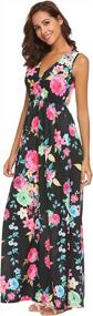 img 1 attached to Women'S Summer Floral Maxi Dress - Sherosa V Neck Sleeveless Casual Printed