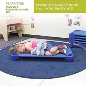 img 3 attached to Get A Good Night'S Rest With Pearington'S Set Of 5 Stackable Blue Naptime Cots