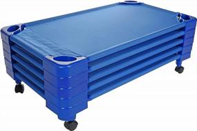 img 4 attached to Get A Good Night'S Rest With Pearington'S Set Of 5 Stackable Blue Naptime Cots