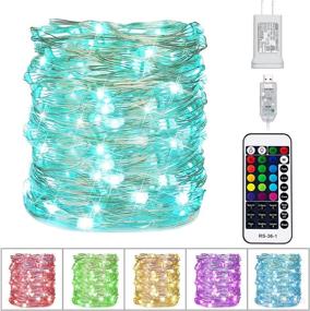 img 4 attached to Versatile Color Changing Fairy String Lights: 33 ft 100 LED USB Silver Wire Lights with Remote and Timer, Ideal for Bedroom Party Wedding Craft Tree Indoor Decor, 16 Colors, Adapter Included