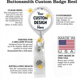 img 1 attached to 25-Pack Retractable Badge Reel With Belt Clip And 36In Standard Duty Cord - Made In USA By Buttonsmith