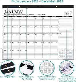 img 2 attached to Оставайтесь организованными и эффективными с нашим большим настольным календарем на 2023 год — плотная бумага, линейки и крючки для подвешивания на январь-декабрь 2023 года