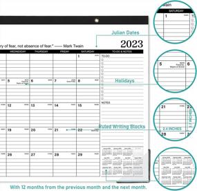 img 1 attached to Оставайтесь организованными и эффективными с нашим большим настольным календарем на 2023 год — плотная бумага, линейки и крючки для подвешивания на январь-декабрь 2023 года