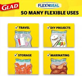 img 2 attached to Glad Food Storage Glad Flexn Seal Freezer Quart Bags - 35Count(Pack Of 4) Package May Vary