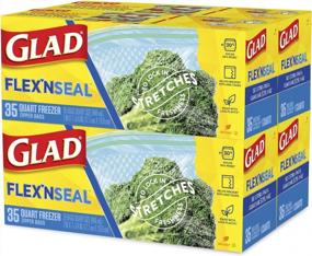 img 4 attached to Glad Food Storage Glad Flexn Seal Freezer Quart Bags - 35Count(Pack Of 4) Package May Vary