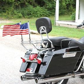 img 2 attached to Aochuang Motorcycle Foldable 90° Flagpole Mounts American Flag Flag Holder Kit For Harley Davidson Road King Honda Goldwing - 1/2&#39