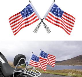 img 1 attached to Aochuang Motorcycle Foldable 90° Flagpole Mounts American Flag Flag Holder Kit For Harley Davidson Road King Honda Goldwing - 1/2&#39