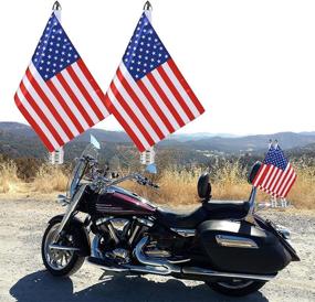 img 3 attached to Aochuang Motorcycle Foldable 90° Flagpole Mounts American Flag Flag Holder Kit For Harley Davidson Road King Honda Goldwing - 1/2&#39