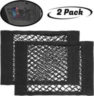 🚗 enhance your car organization with the lebogner car storage net pocket organizer - 2 pack mesh stick on cargo storage pouch логотип