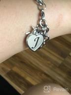 img 1 attached to Turandoss Horse Gifts: Engraved 26 Letters Initial Charm Bracelet - Stainless Steel Horse Lover Bracelet for Girls review by Toni Chapman