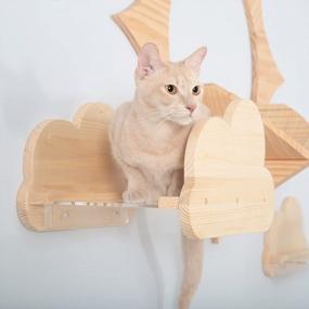 img 2 attached to MYZOO Moku,Cloud Shape, Wall Mounted Cat Shelves, Floating Perch, Cat Tree,Solid Wood With Transparent Board