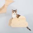 myzoo moku,cloud shape, wall mounted cat shelves, floating perch, cat tree,solid wood with transparent board logo