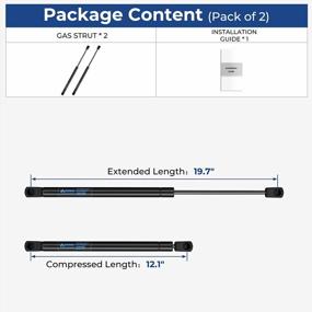 img 1 attached to C16-08260 Gas Struts 20 Inch 60 Lbs Prop Spring Shocks 20" 267N For RV Bed Travel Trailer Tanning Bed Snugtop Camper Shell RV Basement Door Cellar Door Lift Support 2Pcs (NO BALL STUDS)